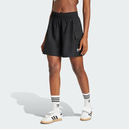 ADIDAS ORIGINALS Essentials Woven High-Waist Cargo Shorts Black WOMEN
