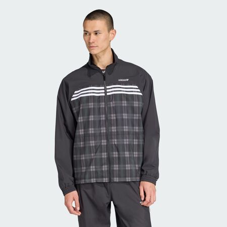 ADIDAS ORIGINALS Veste de survêtement ample à motif écossais Black HOMME