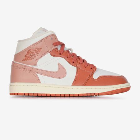 JORDAN AIR JORDAN 1 MID WHITE/RED WOMEN