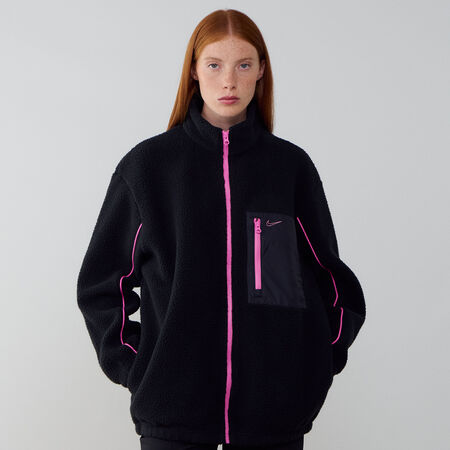 NIKE JACKET FZ SHERPA NOIR/ROSE FEMME