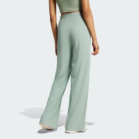 ADIDAS ORIGINALS Essentials Wide Rib Pants Silver Green WOMEN