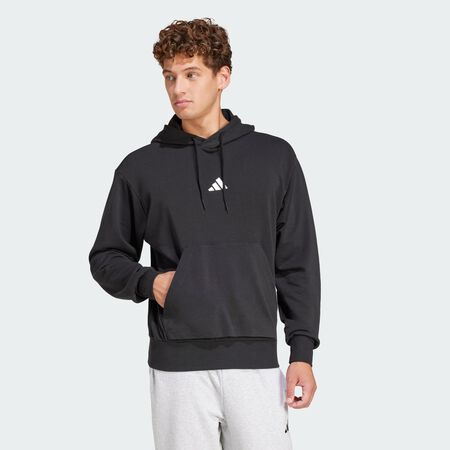 ADIDAS SPORTSWEAR Sweat-shirt à capuche French terry Essentials Feelcozy Black / White HOMME