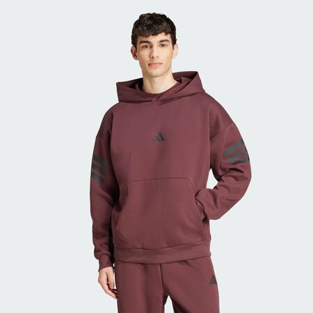 Sweat-shirt à capuche 3 bandes Future Icons : Aurora Ruby / Brown