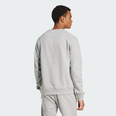 ADIDAS ORIGINALS Trefoil Essentials French Terry Crew Sweatshirt Medium Grey Heather MEN