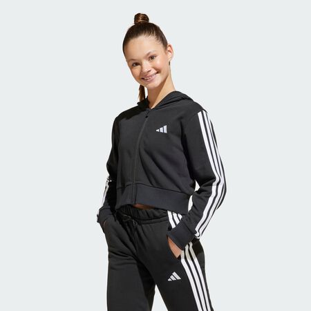 ADIDAS SPORTSWEAR Veste à capuche entièrement zippée Essentials Enfants Black / White JUNIOR