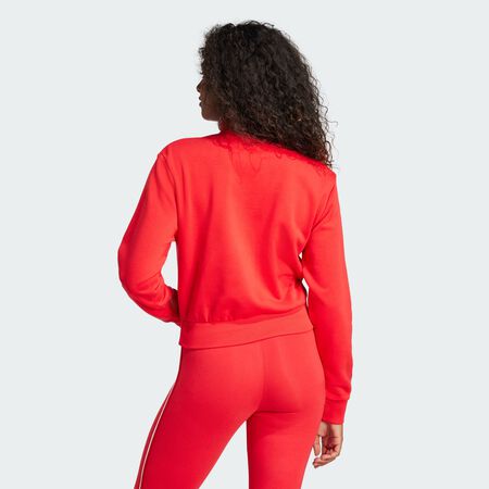 ADIDAS ORIGINALS Veste de survêtement courte molleton à quart de zip Essentials Color Pop Pure Ruby FEMME