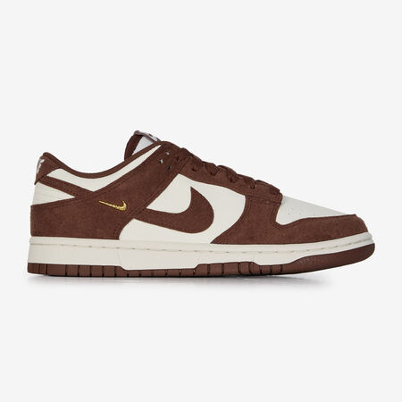 NIKE dunk DUNK LOW SUEDE MINI SWOOSH BLANC/MARRON FEMME