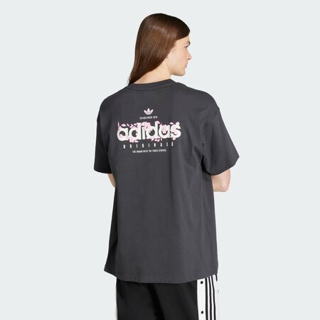 ADIDAS ORIGINALS T-shirt oversize logo floral Carbon HOMME