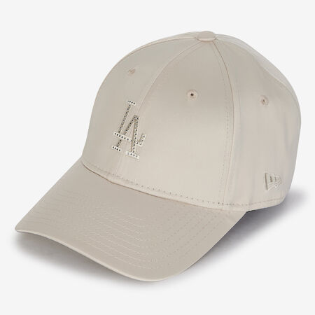 NEW ERA 9FORTY WOMEN LA SATIN RHINESTONE LOGO BEIGE FEMME