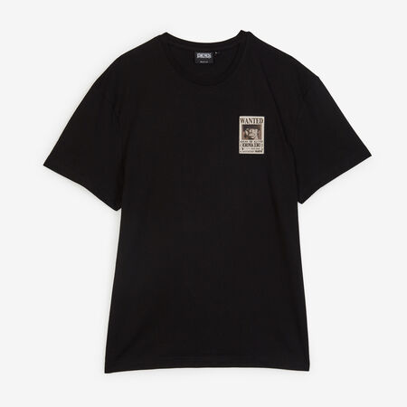 ONE PIECE TEE SHIRT WANTED ZORO BLACK MEN