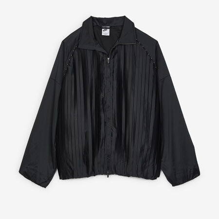 NIKE JACKET TRACKSUIT PLEATED NOIR/BLANC FEMME