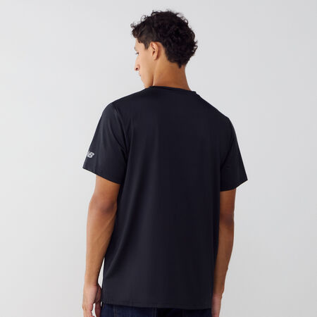 NEW BALANCE TEE SHIRT BIG LOGO BLACK/WHITE MEN