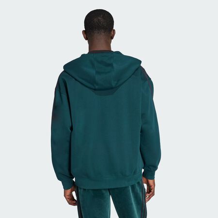 ADIDAS ORIGINALS Veste à capuche entièrement zippée oversize adidas Adicolor Aurora Ivy / Black HOMME
