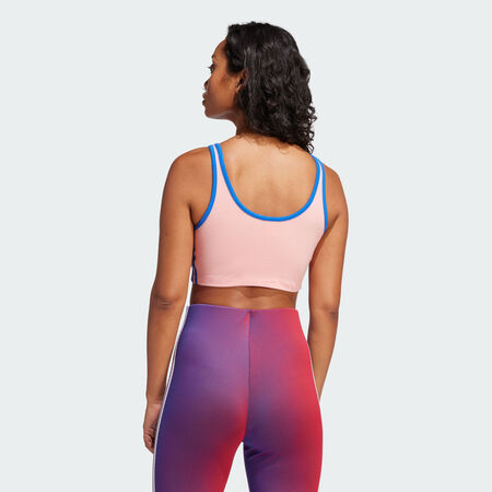 ADIDAS ORIGINALS Brassière Adicolor 3 bandes Semi Pink Spark / Blue FEMME
