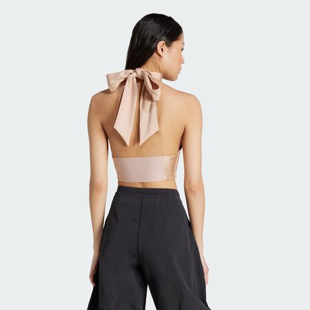 ADIDAS ORIGINALS Crop top col noué Ash Pearl FEMME