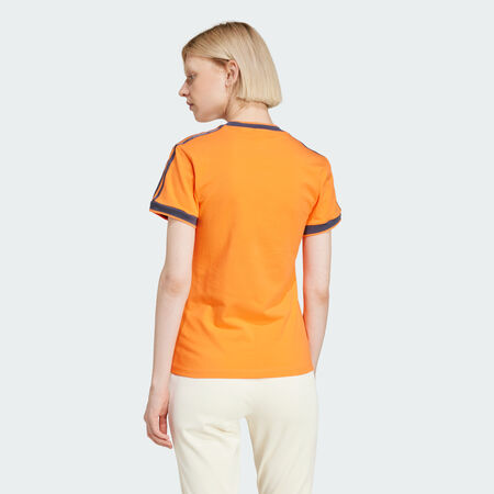 ADIDAS ORIGINALS T-shirt 3 bandes et logo Linear Semi Solar Orange FEMME