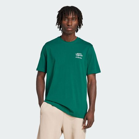 ADIDAS ORIGINALS T-shirt ample graphisme texte Diner Collegiate Green HOMME