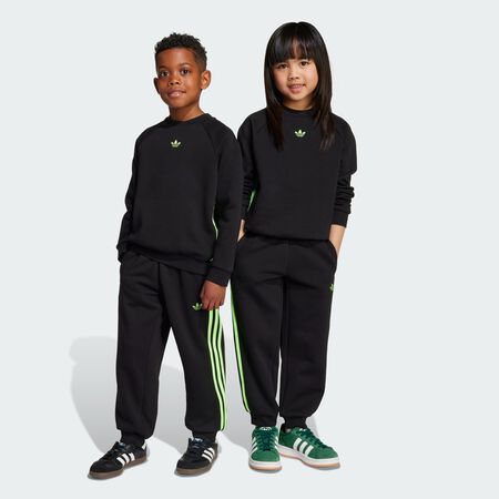 ADIDAS ORIGINALS Ensemble Crew Enfants Black / Signal Green CADET