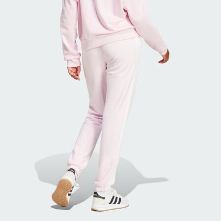 ADIDAS SPORTSWEAR Pantalon à revers French terry 3 bandes Essentials Clear Pink / White FEMME