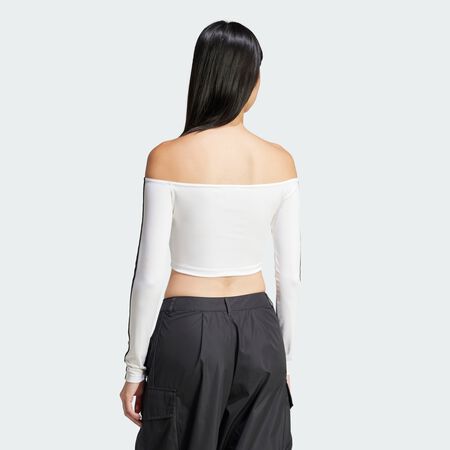 ADIDAS ORIGINALS T-shirt manches longues épaules dénudées Adicolor White FEMME