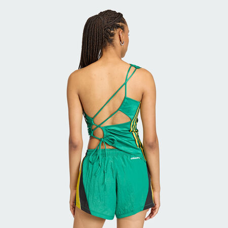 ADIDAS ORIGINALS HAUT ASYMÉTRIQUE FRONCÉ À UNE ÉPAULE Bold Green FEMME