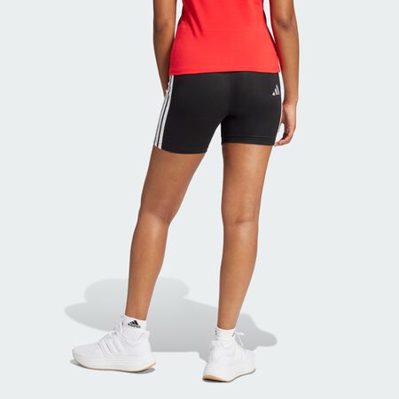 ADIDAS SPORTSWEAR Cycliste taille haute 3 bandes Essentials Black / White FEMME