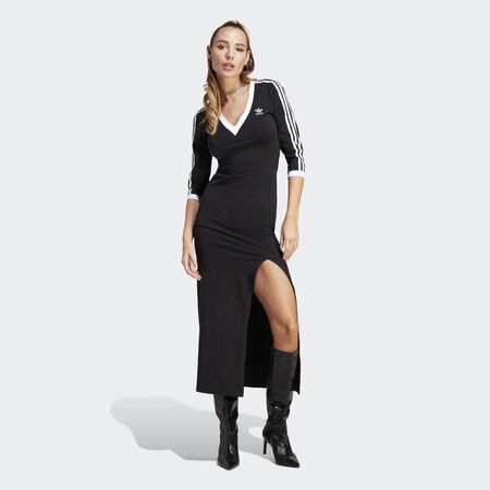 ADIDAS ORIGINALS Adicolor Classics 3-Stripes Maxi Dress Black WOMEN