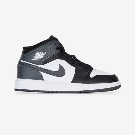 AIR JORDAN 1 MID : GRIS/BLANC