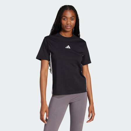 ADIDAS SPORTSWEAR T-shirt coton 3 bandes Essentials Black / White FEMME