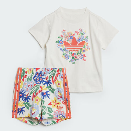 Ensemble short et t-shirt adidas Originals x Liberty London Enfants : Cloud White