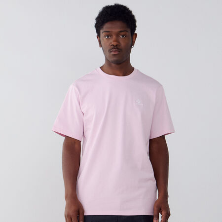CONVERSE TEE SHIRT STAR CHEVRON EMBROIDERED PINK/WHITE MEN
