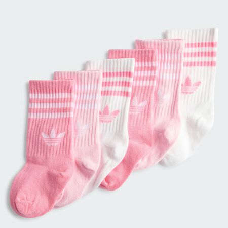 ADIDAS ORIGINALS 3-Stripes Crew Socks 6 Pairs Kids White / Bliss Pink / Clear Pink TODDLERS
