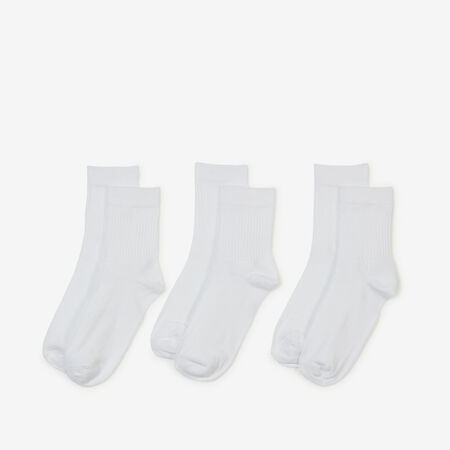 COURIR PACK CHAUSSETTES X3 MID CREW WHITE UNISEX
