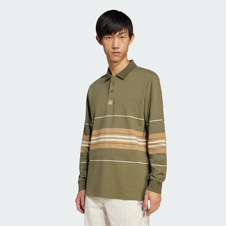 ADIDAS ORIGINALS Polo à rayures Olive Strata HOMME