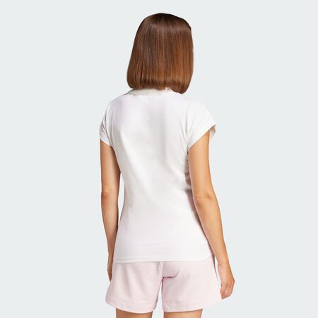 ADIDAS SPORTSWEAR T-shirt coton Essentials Linear White / Black FEMME