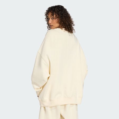 ADIDAS ORIGINALS Sweat-shirt ras-du-cou oversize Essentials Linear Cream White FEMME