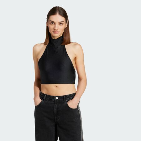 Crop top col noué : Black