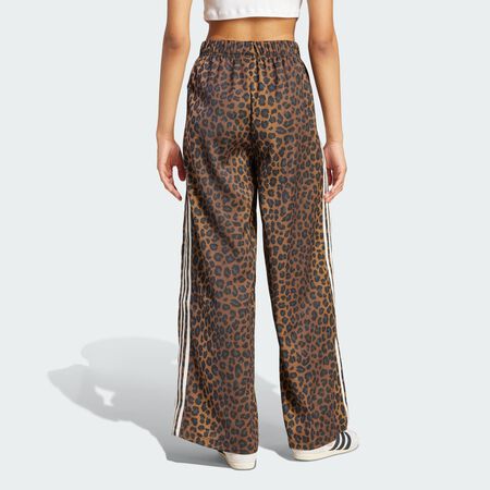 ADIDAS ORIGINALS PANT WIDE LEG LEO SATIN MARRON/BLANC FEMME