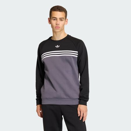 ADIDAS ORIGINALS CHEST STRIPES CREWNECK SWEATSHIRT Aurora Onix / Black MEN