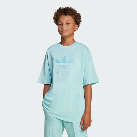 ADIDAS ORIGINALS Oversize Trefoil Tee Semi Flash Aqua JUNIOR
