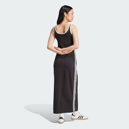 ADIDAS ORIGINALS Adicolor 3-Stripes Tank Maxi Dress Black / White WOMEN