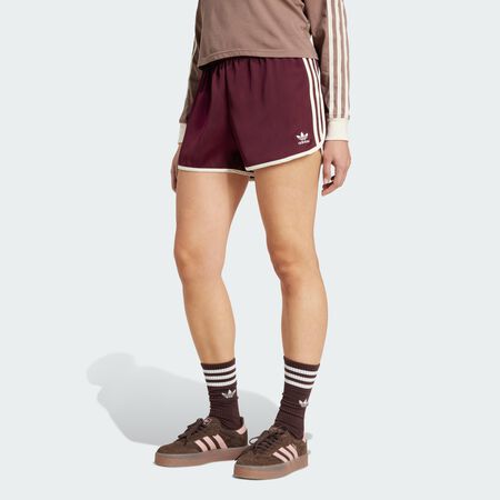 ADIDAS ORIGINALS Short Sprinter 3 bandes Adicolor Maroon / Cream White FEMME