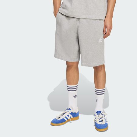 Essentials Trefoil Shorts : Medium Grey Heather / White