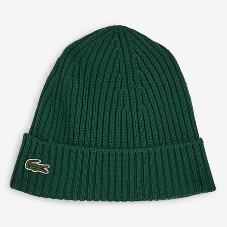 LACOSTE CLASSIC LOGO BEANIE GREEN MEN