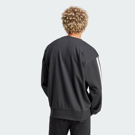 ADIDAS SPORTSWEAR Sweat-shirt French terry 3 bandes Essentials Black / White HOMME