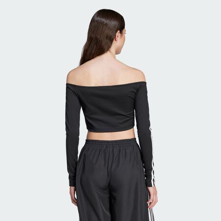 ADIDAS ORIGINALS T-shirt manches longues épaules dénudées Adicolor Black FEMME