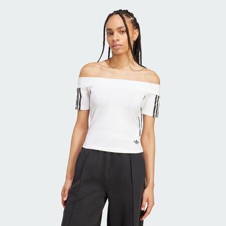 ADIDAS ORIGINALS T-Shirt manches courtes bandeau Adicolor White FEMME