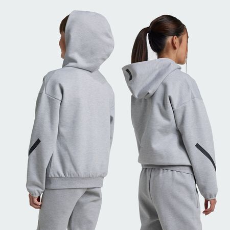 ADIDAS SPORTSWEAR Veste de survêtement à capuche entièrement zippée adidas Z.N.E. Medium Grey Heather / Black JUNIOR