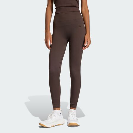 ADIDAS PERFORMANCE Workout Essentials Full-Length Knit Leggings Aurora Coffee WOMEN