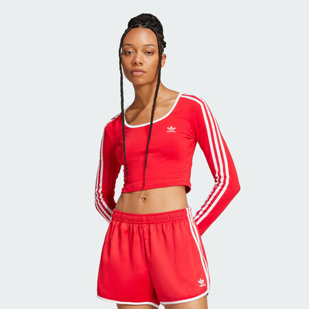 T-shirt court manches longues Adicolor 3 bandes : Better Scarlet
